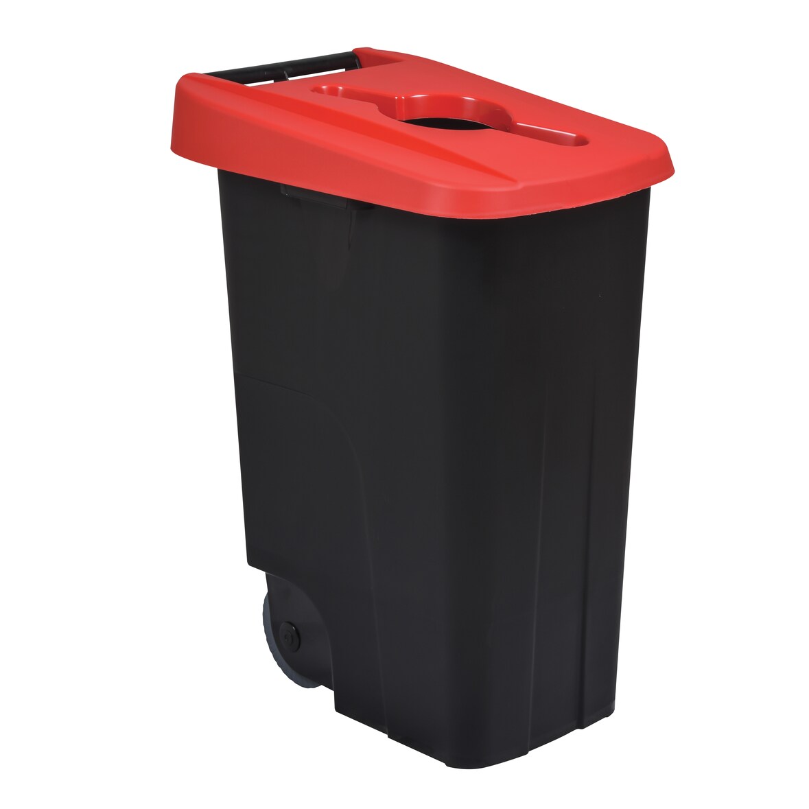 ROSSIGNOL Poubelle mobile 85L ouverture calibrée MOVATRI GREEN rouge