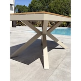 thumbnail of Gartentisch aus beigefarbenem Aluminium mit Tischplatte aus Polywood in Holzoptik (180 x 100 cm) - LAMU