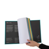 thumbnail of Cuaderno A4+ tapa extradura 120H 80G rayado microperforado 5 bandas color Navigator Verde