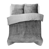 thumbnail of DoubleDry Dekbedovertrek Rib Flanel - Eenpersoons 140x220 cm + 1 Kussensloop - Zacht & Huidvriendelijk - Grijs
