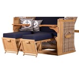 thumbnail of Strandkorb deVries PURE® Friesland Sylt XL - PE white kubu - Dessin 198 - inkl. Schutzhülle