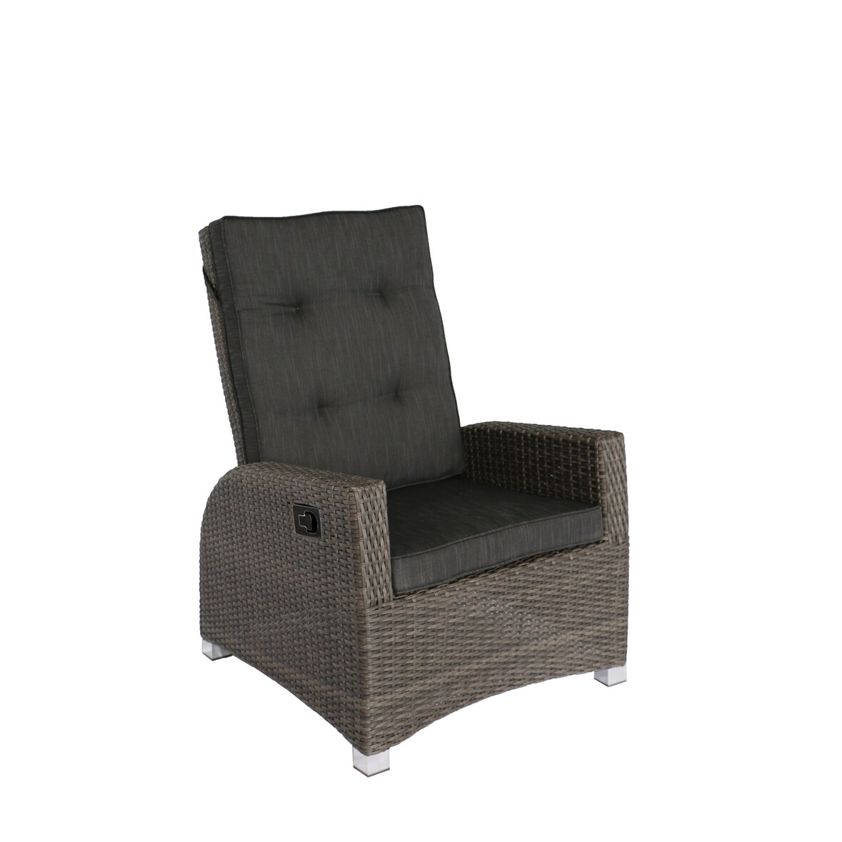 Tarrington House Sillón Madrid, aluminio/ ratán de PE / tejido olefínico, 85 x 74.5 x 106 cm, con respaldo ajustable, gris