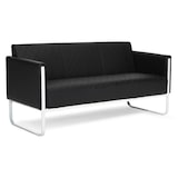 thumbnail of Loungesofa ARUBA STEP Gestell weißgrau Kunstleder 3-Sitzer schwarz hjh OFFICE