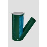 thumbnail of PROREGAL Kompakter Abfallsammler gelocht mit Deckel & Klapptür | 35cm Einfüllöffnung | HxBxT 85x44x44cm | Stahl | Grün | Mülleimer Abfalleimer