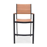 thumbnail of METRO PROFESSIONAL Banco de bar empilhável com apoios de braços cobertos Lynx, alumínio/madeira de eucalipto, preto