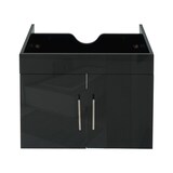 thumbnail of Badmeubel HWC-D16, wastafelonderkast badkamermeubel, hoogglans 60cm ~ zwart