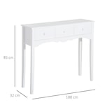 thumbnail of HOMCOM Mueble Mesa Recibidor Entrada Tocador Consola con 3 Cajones 100x32x85cm