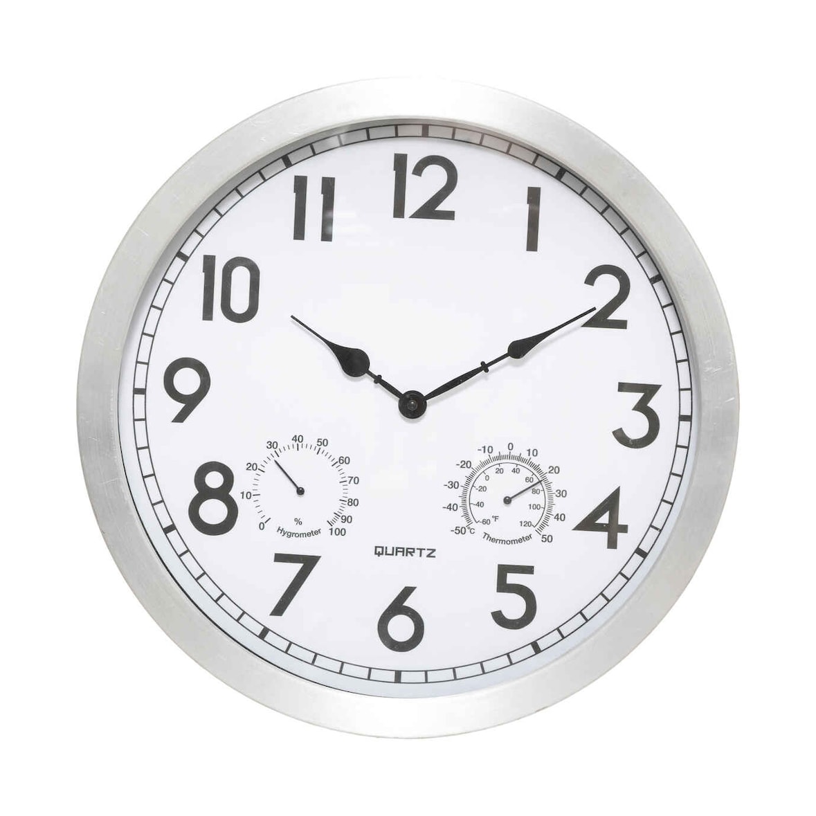 Pendule Horloge murale Outdoor en Alu et Verre D 40 cm