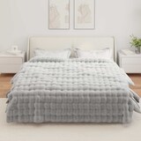 thumbnail of vidaXL Kunstfell Kaninchenfell Decke Olite 4 pcs Grau 240 x 270 cm