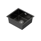 thumbnail of Gasfrit - Keukenspoelbak met sifon voor opbouwmontage van roestvrij staal in zwarte kleur, 1 spoelbak, 470 x 410 mm