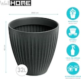 thumbnail of WellHome - Blumentopf aus rotationsgeformtem Kunststoff 32L Ø40x40cm in farbe Graphitgrau - Latia Round MIDL