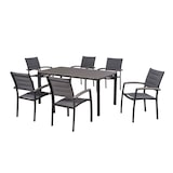thumbnail of Merxx Pisa Set 7tlg., 6 Stapelsessel, 1 Tisch 160 x 90 cm, Aluminium, graphit