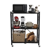 thumbnail of WellHome - Scaffale di stoccaggio pieghevole con 3 ripiani e ruote in nero - 71x34x89 cm