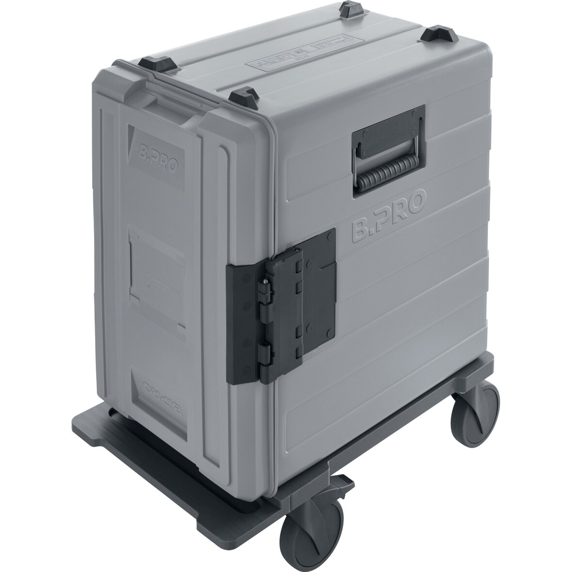 B.PRO BPT  620 KUF-F mit  Kondensat-Rinne grau, B.PROTHERM, Speisentransportbehälter aus Kunststoff, fahrbar, mit Rollen