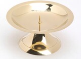 thumbnail of Kerzenleuchter Scheibenleuchter Messing Gold poliert mit dünnen Dorn Ø 11 cm ideal für Kerzen
