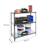 thumbnail of SimonRack Metallregal, 900x800x500 mm, 3 Ebenen, Metallboden, 180 kg Biegepunkt, Anthrazit/Verzinkt - Simonclick