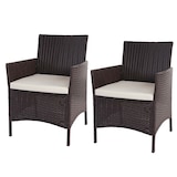 thumbnail of 3-2-1-1 Poly-Rattan Garten-Garnitur Halden, Lounge-Set Sitzgruppe Sofa ~ braun-meliert, Kissen creme