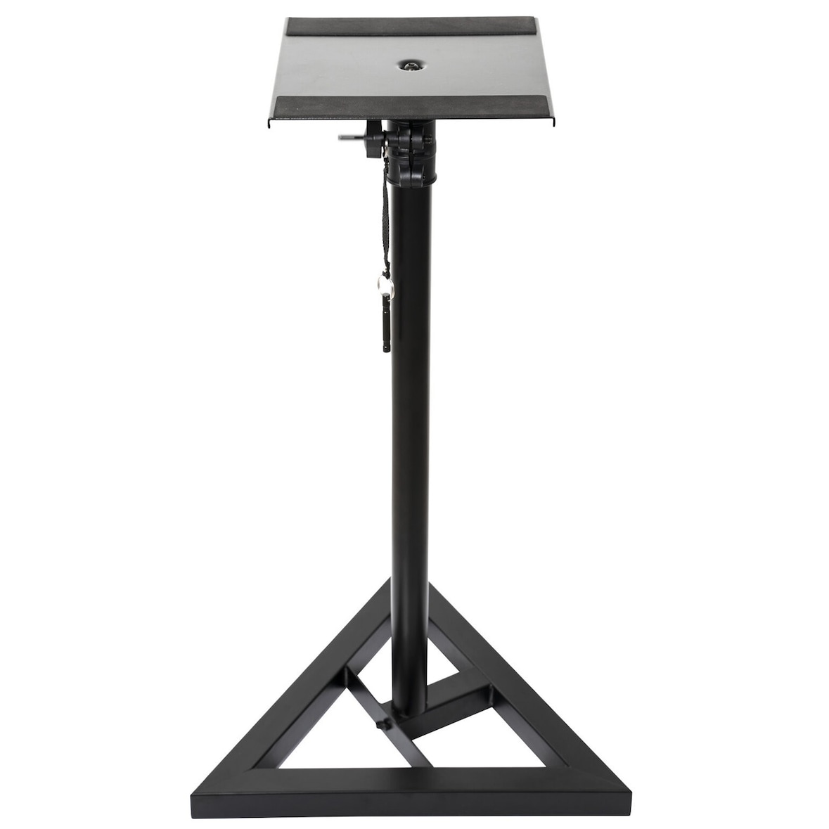 Support d'enceinte Ibiza light SST02 - Base triangulaire stable en métal - Hauteur ajustable de 75 à 130cm, projecteur, light