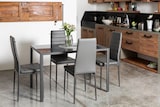 thumbnail of Set aus 4 Stühlen mit hoher Rückenlehne, gepolstertem Sitz aus Kunstleder, elegant und komfortabel,für Küche, Esszimmer, Bar, Restaurant–Lidia–Grau