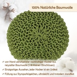 thumbnail of Sitzpouf Strickhocker Pouf Ø45 H30cm Bodenkissen Indoor Baumwolle nachhaltig recycelt : grün