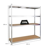 thumbnail of PROREGAL Schwerlastregal TAURUS XL | HxBxT 180x160x60cm | Fachlast 250kg | Verzinkt | Stecksystem Lagerregal Regalsystem