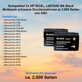 thumbnail of Kompatibel 2x HP 953XL, L0S70AE BK Black Multipack schwarze Druckerpatronen je 2.000 Seiten von D&C