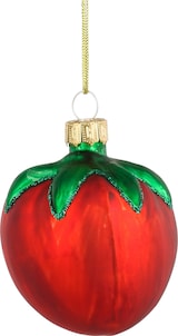 thumbnail of Christbaumschmuck Glas 7cm Tomate mit Glitzer - Weihnachtsbaum Anhänger Weihnachten Weihnachtsbaumschmuck Rot