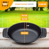 thumbnail of BBQ-Nerd® Servierpfännchen aus Gusseisen im 6er Set ?  Grillpfännchen - oval 22,5x13 cm - zum Braten Überbacken Grillen Anrichten Servieren