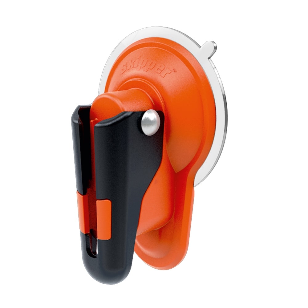 PROREGAL Saugnapfhalterung für Gurtkassette | Geeignet für glatte & unlackierte Flächen | Kunststoff | Orange-Schwarz
