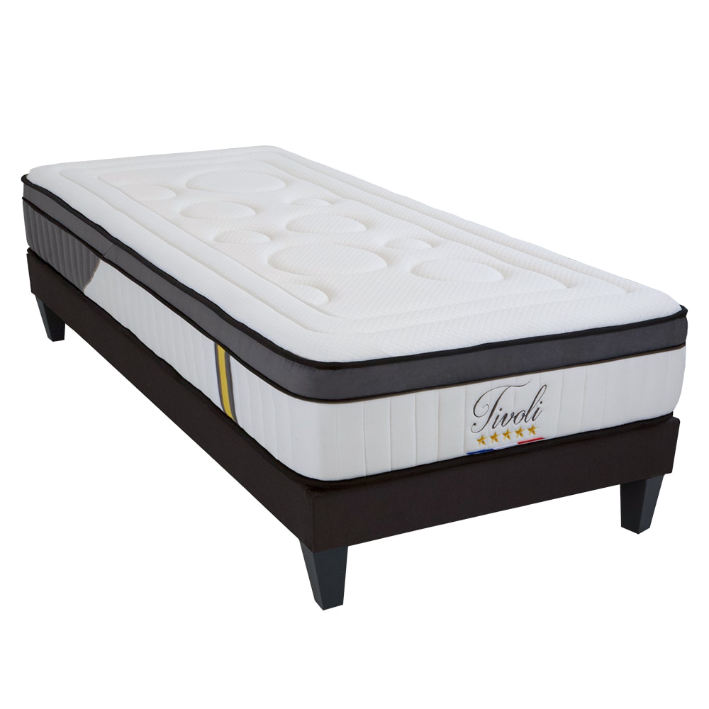 Ensemble  Matelas Mémoire de forme + Sommier Bois 90x200 cm TIVOLI BELLECOUR