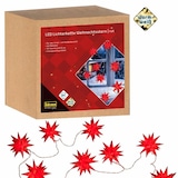 thumbnail of Lichterkette Weihnachtsstern 10 LED Sterne Ø12cm warmweiß rot 7,7m 8h Timer