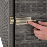 thumbnail of tectake 2 wicker ligbedden met aluminium frame en tafel, inclusief beschermhoes - grijs - 403088