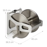 thumbnail of Relaxdays Schlauchtrommel Metall, Schlauchaufroller leer, Edelstahl & Aluminium, Boden & Wand, 30,5x45x36,5 cm, silber