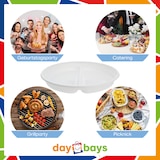 thumbnail of DayBays Plastikteller 2 Geteilt 200 Stk. Weiß Rund Menüteller Plastik Teller 22 cm Einweg Spülmaschinenbeständig