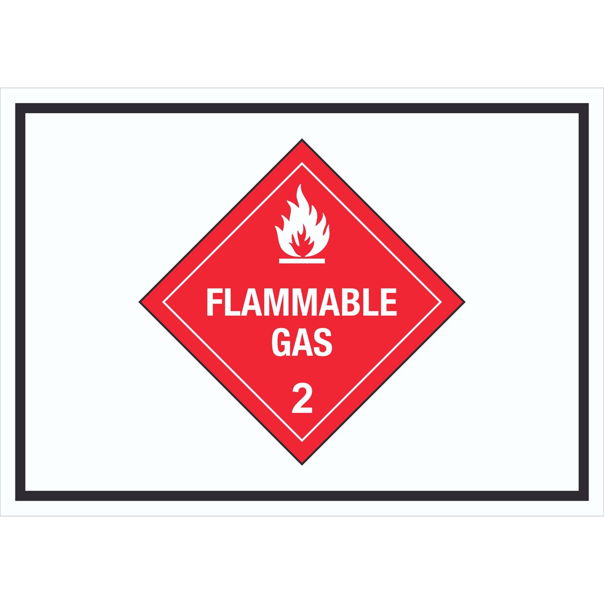 Schild Entzündliche Gase Symbol Flammable Gas Flamme A0 Rückseite selbstklebend