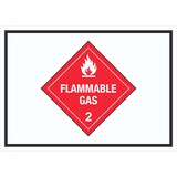 thumbnail of Schild Entzündliche Gase Symbol Flammable Gas Flamme A0 Rückseite selbstklebend