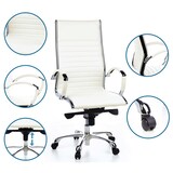 thumbnail of Sedia da ufficio / poltrona presidenziale PARMA 20 pelle crema - bianco cromo hjh OFFICE