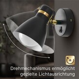 thumbnail of ARTE LAMP Wandleuchte Innen mit schwarzer Metall-Lampenfassung und -Lampenschirm für Flur – Spotleuchten