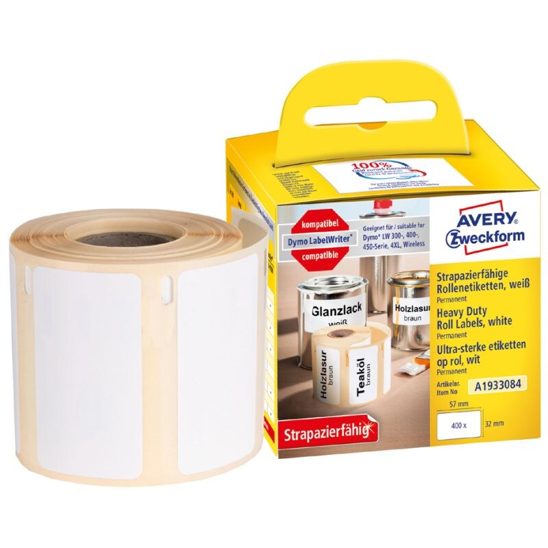 AVERY Zweckform Strapazierfähige Rollenetiketten, 19 x 64 mm