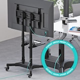 thumbnail of ONKRON Carrello Porta TV con Ruote, Altezza Regolabile, per schermi da 32 a 65", fino a 45 kg, Base VESA 100x100 a 600x400 mm, TS1351-B Nero