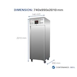thumbnail of L2G - GE800BT - armoire patissiere inox, 1 porte, -18/-22°c ventile, gaz r290, roulettes d.100 mm