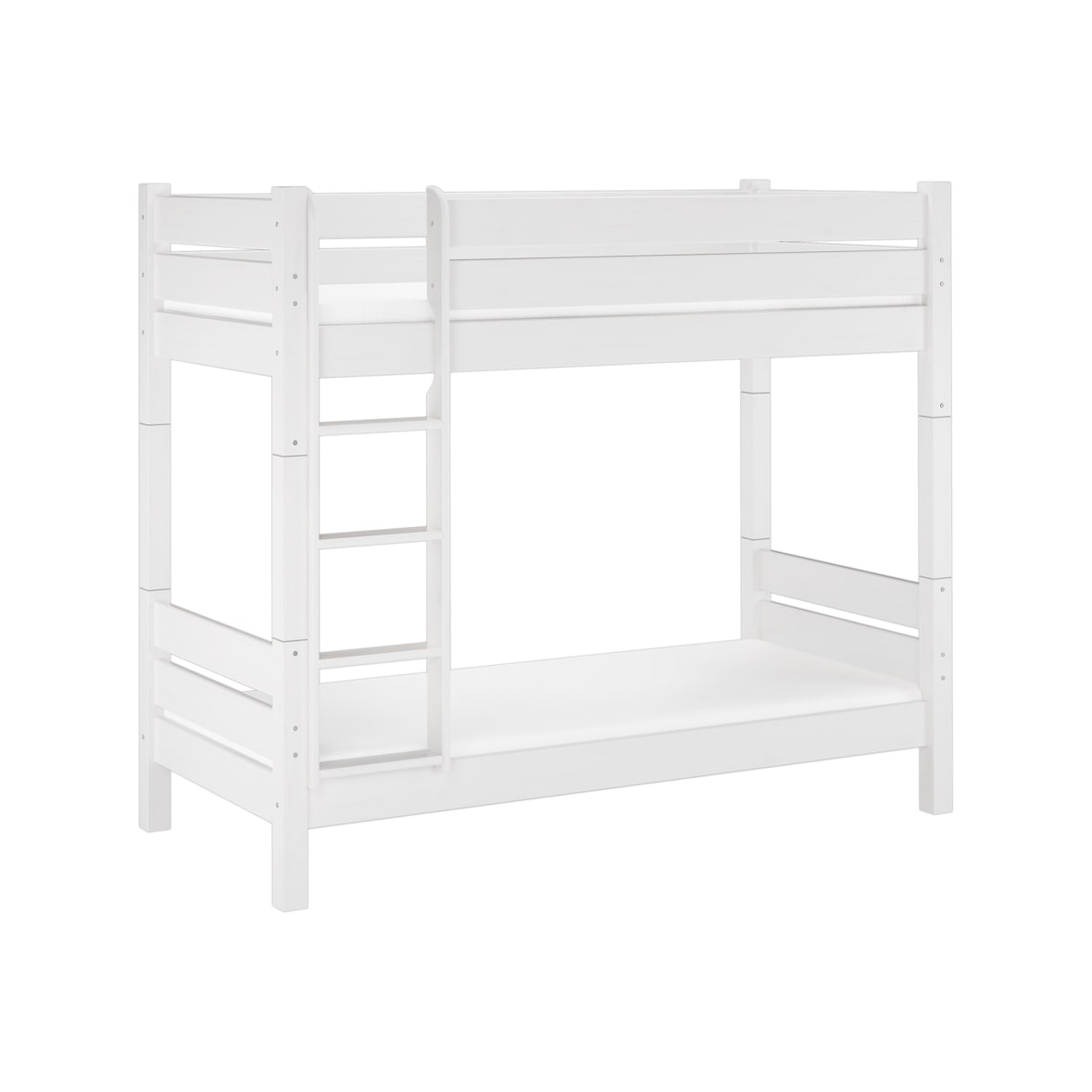 Etagenbett für Erwachsene weiß 100x200 Stockbett teilbar mit Rollrost Matratzen 60.16-10WT100M