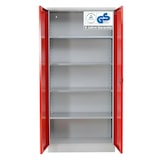 thumbnail of PROREGAL Stahlschrank BEE mit 10 lackierten Fachböden | HxBxT 195x92x60cm | Grau-Rot | Werkstattschrank Werkzeugschrank Aktenschrank Universalschrank