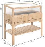 thumbnail of tectake Hoge plantenbak met plank en kweekopzet 119x57x124cm 119 x 57 x 90 cm Bruin