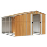 thumbnail of Helloshop26 - Gartenhaus Geräteschuppen Geräteschuppen robust helle Farbe 277 x 279 x 179 cm verzinkter Stahl braun 02_0022313