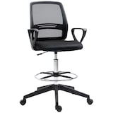 thumbnail of Ergonomischer Stehstuhl Bürostuhl Drehstuhl mit Fußstütze höhenverstellbar Schwarz 60x60x126 cm Metall ABS Netz Rückenlehne