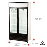 thumbnail of Romux® Glastürkühlschrank 600 Liter 2 Tür Belüftet mit Umluftsystem | Professioneller Getränkekühlschrank mit Glastür & LED | Flaschenkühlschrank