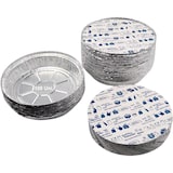 thumbnail of Set von 100 Aluminiumschalen mit Deckel für Lebensmittel, Einweg, 850 ml - Perfekte Verpackung für Grillfeste, Transport von Lebensmitteln