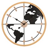 thumbnail of Orologio rotondo da parete in metallo e legno nero e marrone Ø cm 60x5