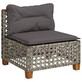 thumbnail of vidaXL Gartensofa ohne Armlehnen mit Kissen Grau Poly Rattan